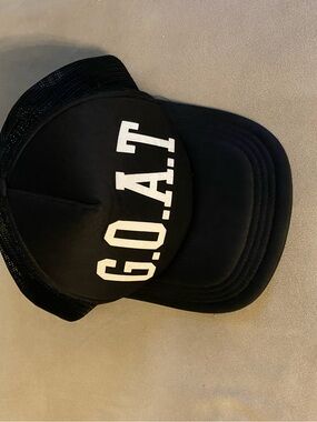 Lids Black G.O.A.T. Trucker Hat with White Lettering